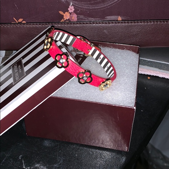 NWT HENRI BENDEL PINK PETAL BRACELET W/ STRIPES - Picture 5 of 8